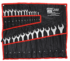 Набір комбінованих ключів на полотні 25 од. 6-32 мм Kraft&Dele KD10920