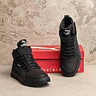 Шкіряні чоловічі теплі зимові черевики з натуральним хутром Puma Black чорні чоловіче комфортне зимове взуття з натуральної шкіри, фото 9