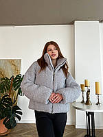 Куртка женская зимняя искусственный мех барашек разм.42-48