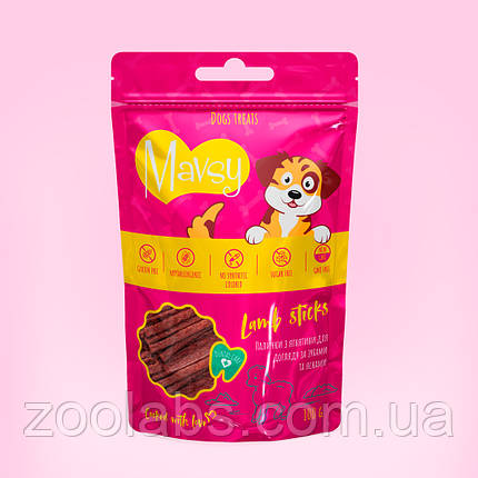 Ласощі Mavsy для собак палички з ягня | Mavsy Lamb Sticks 100 грам, фото 1