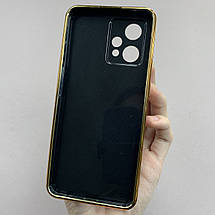 Чохол для Realme 9 Pro Plus глянцевий із золотою окантовкою чохол на телефон реалмі 9 про плюс чорний h7y, фото 3