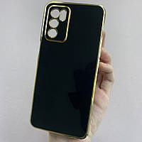 Чехол для Oppo A54s глянцевый с золотой окантовкой чехол на телефон оппо а54с черный h7y