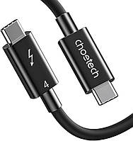 Кабель USB4.0 Thunderbolt Type-C M-M, 0,8 м, 100W (8K HDR) чорний, Choetech