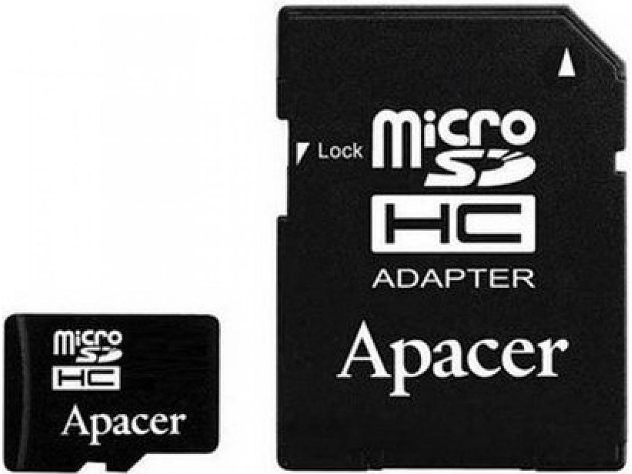 Картка пам'яті Apacer microSDHC 32Gb C10 UHS-I+ адаптер (AP32GMCSH10U5-R)