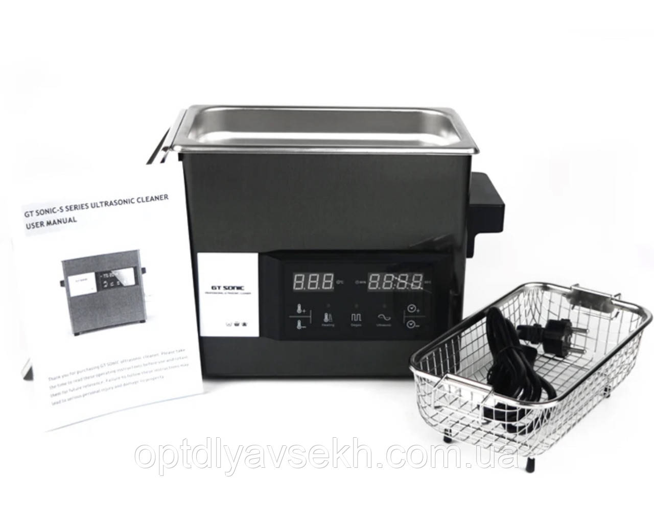 Ультразвукова ванна GT Sonic-S3 на 3000 мл з дисплеєм, таймером та нагріванням - для стерилізації, фото 1
