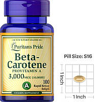 Вітамін А Puritan's Pride Beta-Carotene 3,000 mcg 100 капсули Бета-каротин