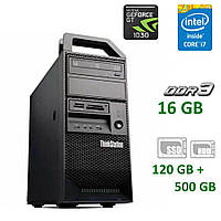 Ігровий ПК Lenovo E31 Tower / Intel Core i7-3770 (4 (8) ядер по 3.4 - 3.9 GHz) / 16 GB DDR3 / 120 GB SSD + 500 GB HDD / nVidia