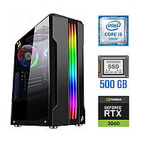 Ігровий ПК Tower / Intel Core i5-6400 (4 ядра по 2.7 - 3.3 GHz) / 16 GB DDR4 / 500 GB SSD NEW / nVidia GeForce RTX 3060, 12 GB