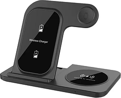 Док станція бездротова зарядка Qi 3в1 Proda PD-W8 5-15W Watch AirPods Phone black