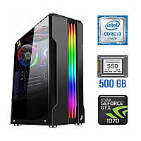 Ігровий ПК Tower / Intel Core i3-6100 (2 (4) ядра по 3.7 GHz) / 16 GB DDR4 NEW / 500 GB SSD NEW / nVidia GeForce GTX 1070, 8 GB