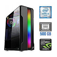 Ігровий ПК Tower / Intel Core i3-6100 (2 (4) ядра по 3.7 GHz) / 16 GB DDR4 NEW / 500 GB SSD NEW / nVidia GeForce GTX 1660 Ti, 6 GB