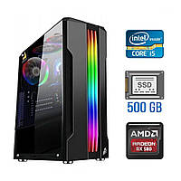 Ігровий ПК Tower / Intel Core i5-2400 (4 ядра по 3.1 - 3.4 GHz) / 8 GB DDR3 / 500 GB SSD NEW / AMD Radeon RX 580, 8 GB GDDR5,