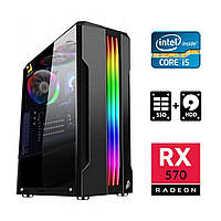 Ігровий ПК / Intel Core i5-3470 (4 ядра по 3.2 - 3.6 GHz) / 8 GB DDR3 / 120 GB SSD + 500 GB HDD / AMD Radeon