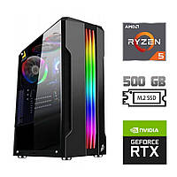 Новий ігровий ПК / AMD Ryzen 5 5500 (6 (12) ядер по 3.6 - 4.2 GHz) / 16 GB DDR4 / 500 GB SSD M.2 / nVidia