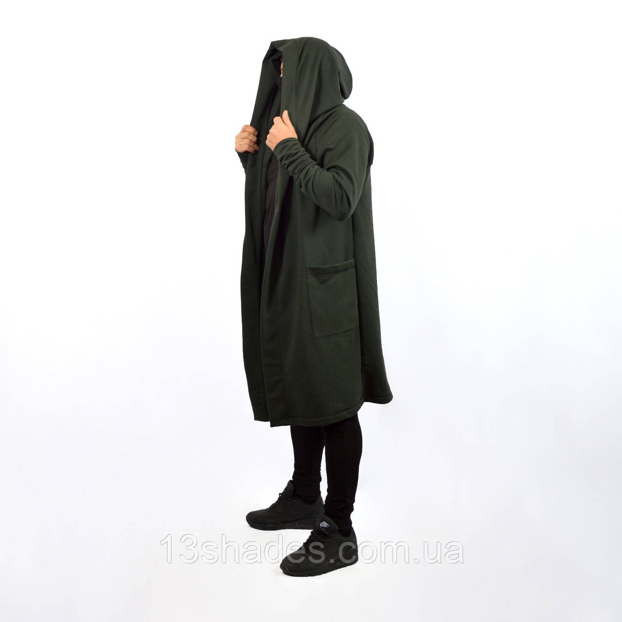 Мантія з капюшоном кардиган оливковий тринитка, фото 1