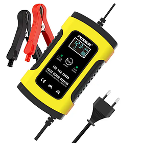 Зарядний пристрій FOXSUR 12V 5 Ah для акумуляторів різних видів з LCD дисплеєм