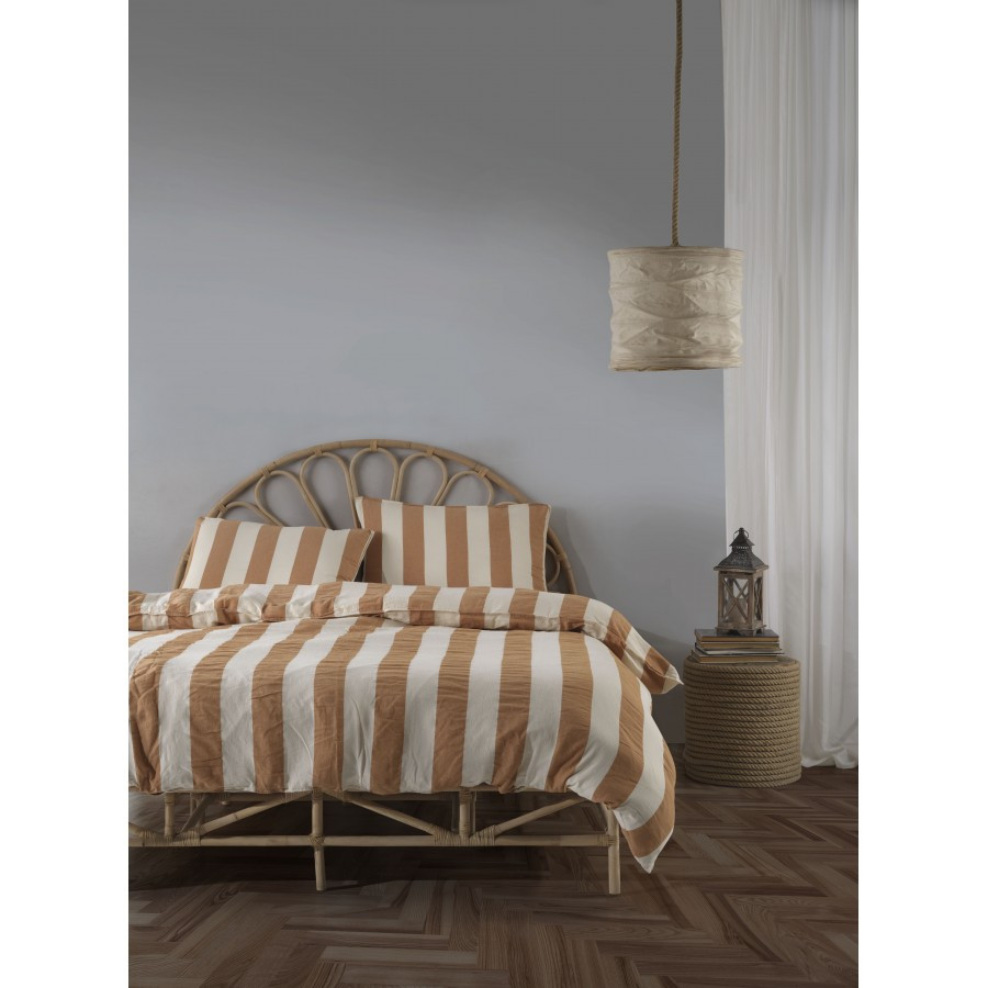 Постільна білизна Limasso Stonewashed Ligne Epaisse 200 х 220 см Mustard, фото 1