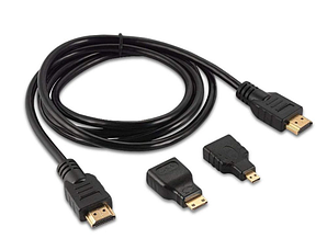 HDMI кабель у комплекті з перехідниками mini-HDMI/micro-HDMI 1.5м