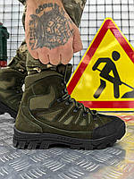 Демисезонная тактическая армейская обувь на флисе олива, Качественные кожаные военные полевые ботинки 42 (27.5 см)