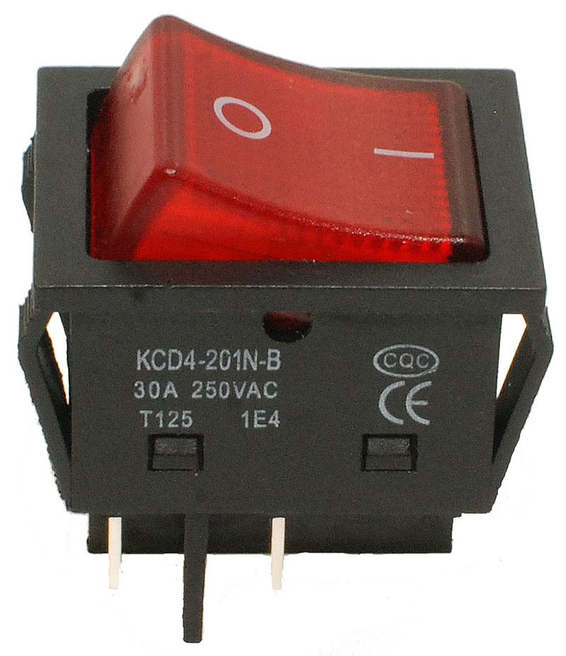 Тумблер 2 положення 4 контакту 25*31 mm 30A