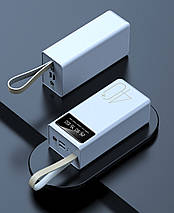 Повербанк VIAKING YM 400000 mAh Power bank Портативний Зовнішній акумулятор зі швидким заряджанням usb type з Білий, фото 3