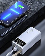 Повербанк VIAKING YM 400000 mAh Power bank Портативний Зовнішній акумулятор зі швидким заряджанням usb type з Білий, фото 4