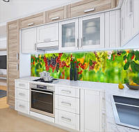 Наклейка на кухонний фартух 60 х 300 см, з фотодруком та захисною ламінацією виноград над водою (БП-s_ed661-3)