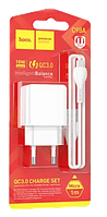 Сетевое зарядное устройство Hoco C98A Proton 1USB/18W/QC3.0 + Cable Micro White