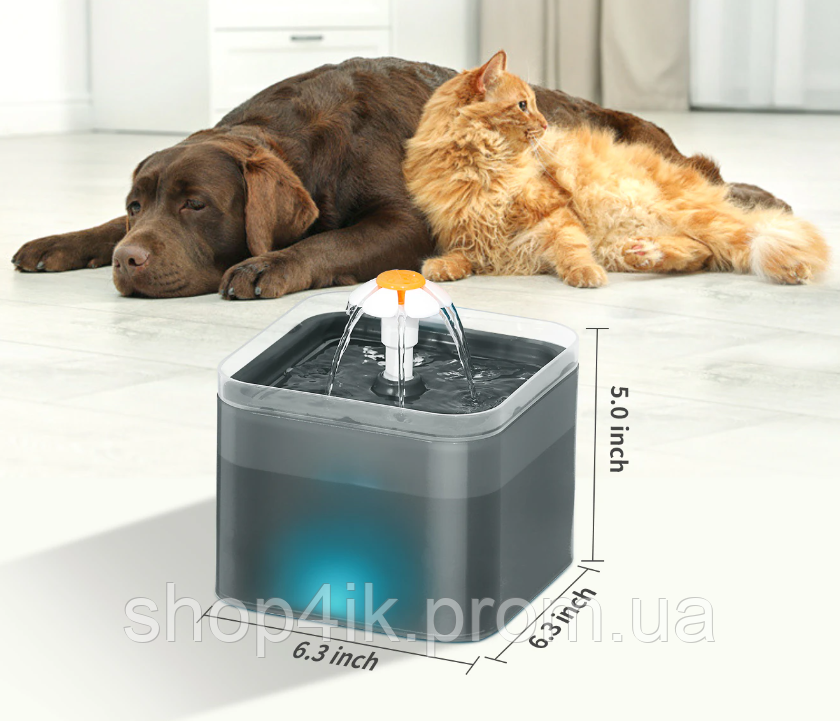 USB Диспенсер воды для собак и кошек 2 л Автоматический фонтанчик для домашних животных - фото 2 - id-p1973947009
