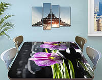 Наклейка на стол Нежная фиолетовая Орхидея, виниловая пленка декор для мебели, цветы, фиолетовый, 60 х 100 см