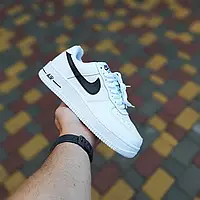 Женские зимние кроссовки на меху Nike Найк Air Force, кожа, белые 36