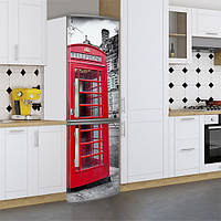Вінілова наклейка на холодильник, будка телефонна, 180х60 см - Лицьова (В), з ламінуванням