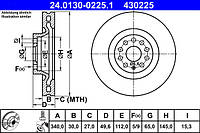 Диск гальмівний ПЕРЕДН VW PASSAT 1.4-3.6 2010- 24-0130-0225-1-02