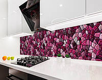 Наклейка на кухонный фартук 60 х 250 см, фотопечать с защитной ламинацией Рубиновые камни (БП-s_tx298-1)