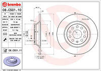 Диск гальмівний ЗАДН VW PASSAT 1.4 2.0 2014-,GOLF VII 2.0 2013-,AUDI TT 2014- 08.C501.11