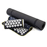Набір для йоги 3в1 Килимок для йоги + Масажний килимок Аплікатор Кузнєцова + валик OSPORT Set 30 (n-0061) Чорно-білий, фото 2