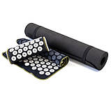 Набір для йоги 3в1 Килимок для йоги + Масажний килимок Аплікатор Кузнєцова + валик OSPORT Set 31 (n-0062) Чорно-білий, фото 2