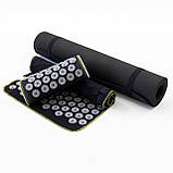 Набір для йоги 3в1 Килимок для йоги + Масажний килимок Аплікатор Кузнєцова + валик OSPORT Set 31 (n-0062) Чорно-сірий, фото 2