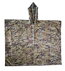 Пончо військове дощовик Таслан 0500-3, мультикам / плащ намет / пончо з великим капюшоном