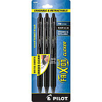 Набір гелевих ручок, що стираються 3 шт PILOT FriXion Clicker Erasable Чорний 0.7 мм (31464)