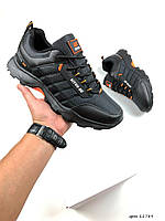 Мужские зимние утепленные кроссовки Situo, черные с оранжевым. 41