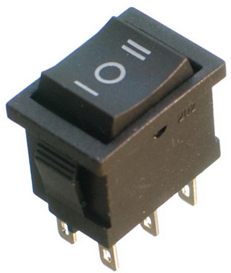 Тумблер 3 положення 6 контактів 15*21 mm 6A