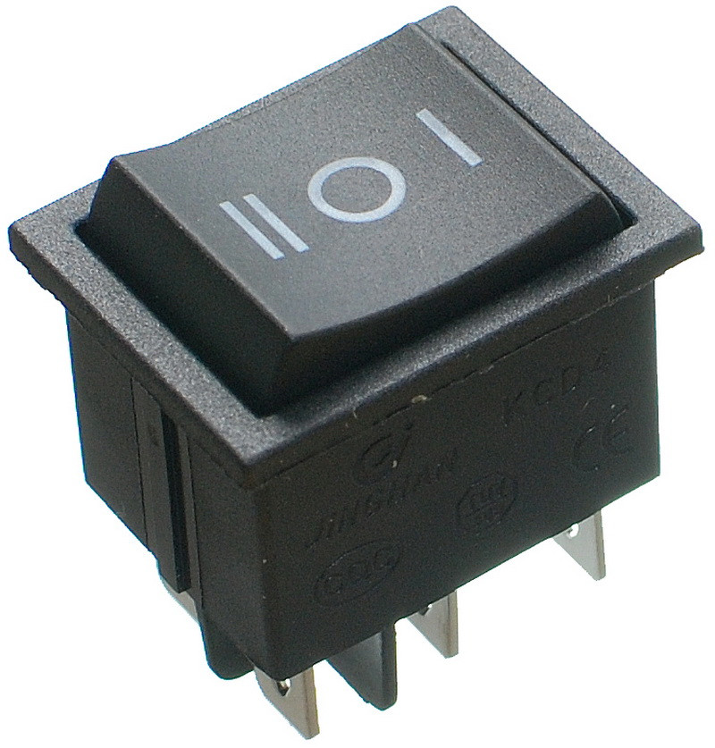 Тумблер 3 положення 6 контактів 25*32 mm 16A