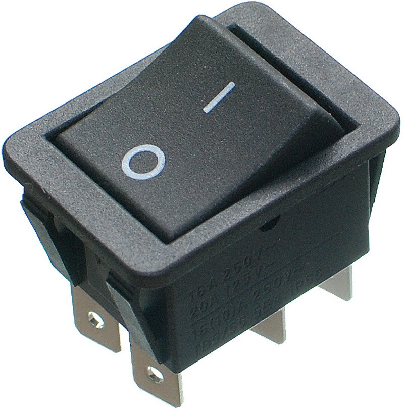 Тумблер 2 положення 6 контактів 25*33 mm 16A