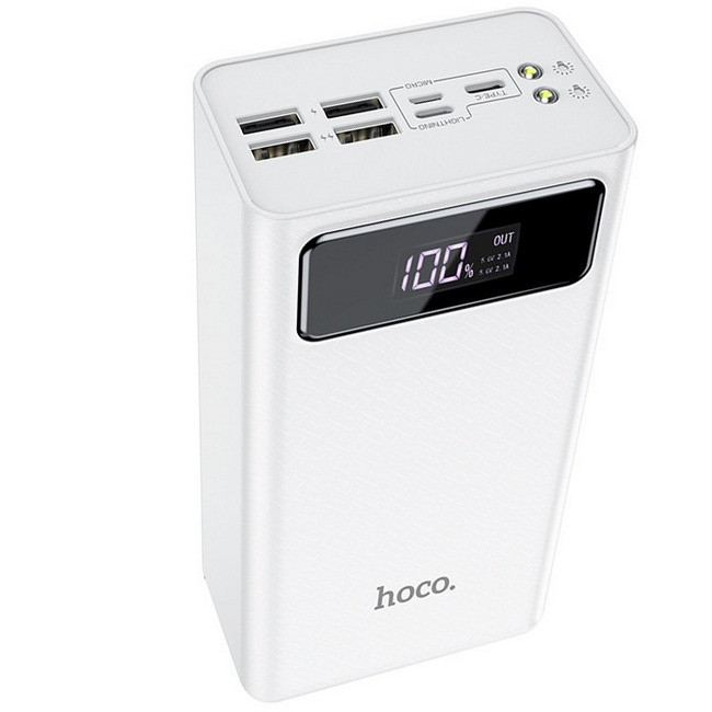 Павербанк 50000 mAh УМБ Power Bank HOCO General J65B 4USB Lightning Type-C 2A White, фото 1