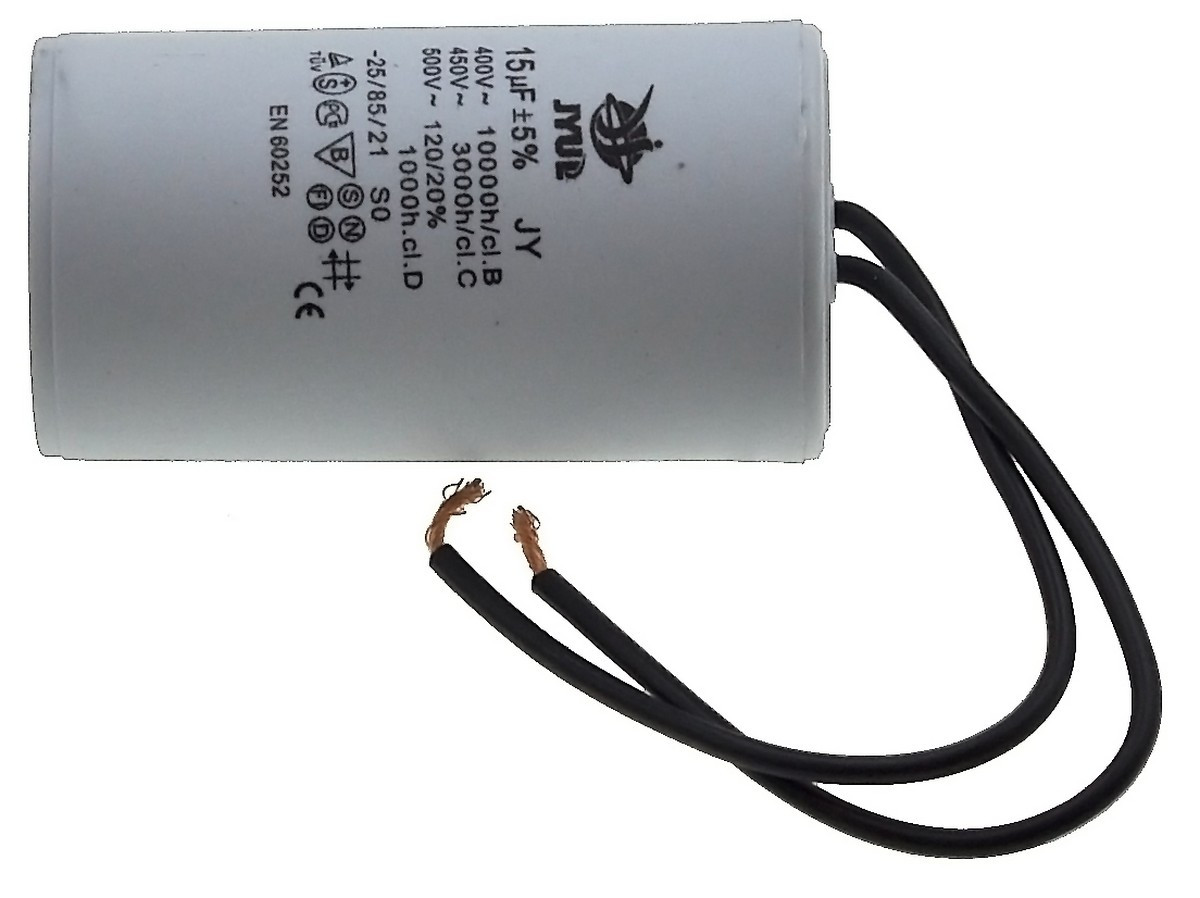 Конденсатор JYUL CBB-60 15мкф - 450 VAC дроту(40*72 mm)