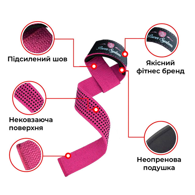 Лямки для тяги Power System PS-3420 G-Power Straps Pink 1 4943603965 w640 h2048 f6