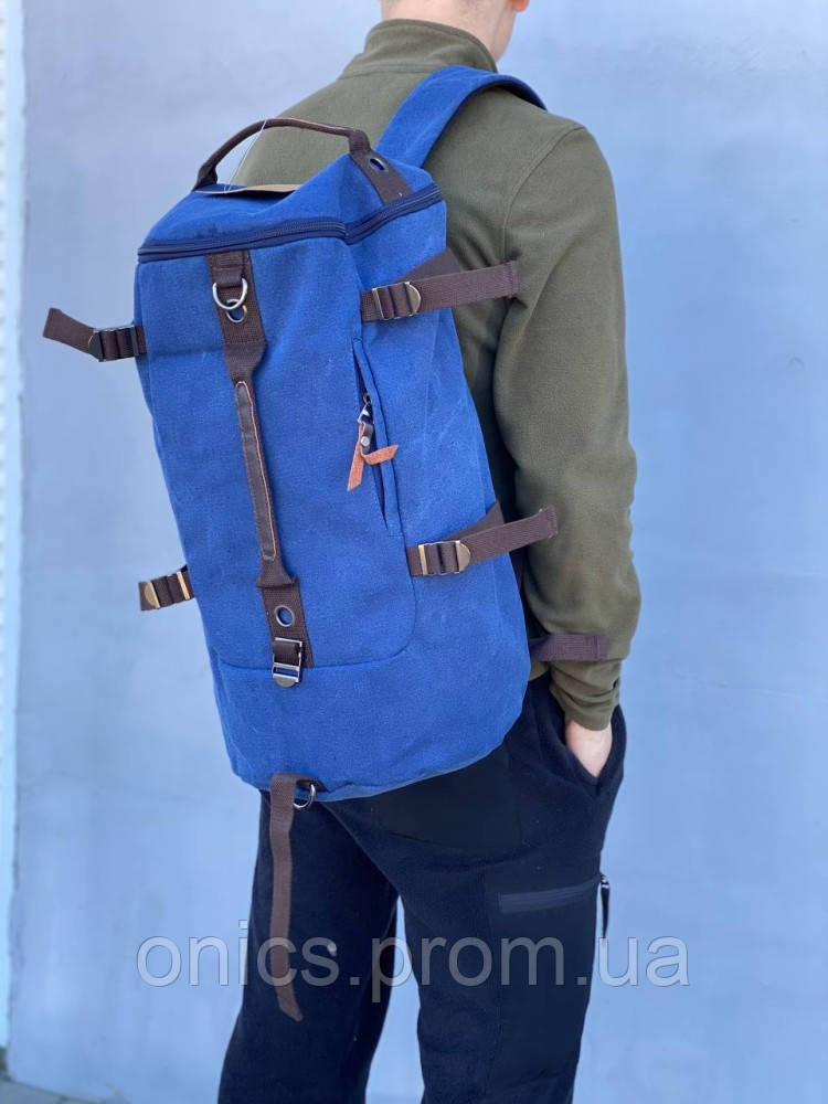 Сумка-рюкзак 111 синя хорошее качество - фото 1 - id-p1973959060