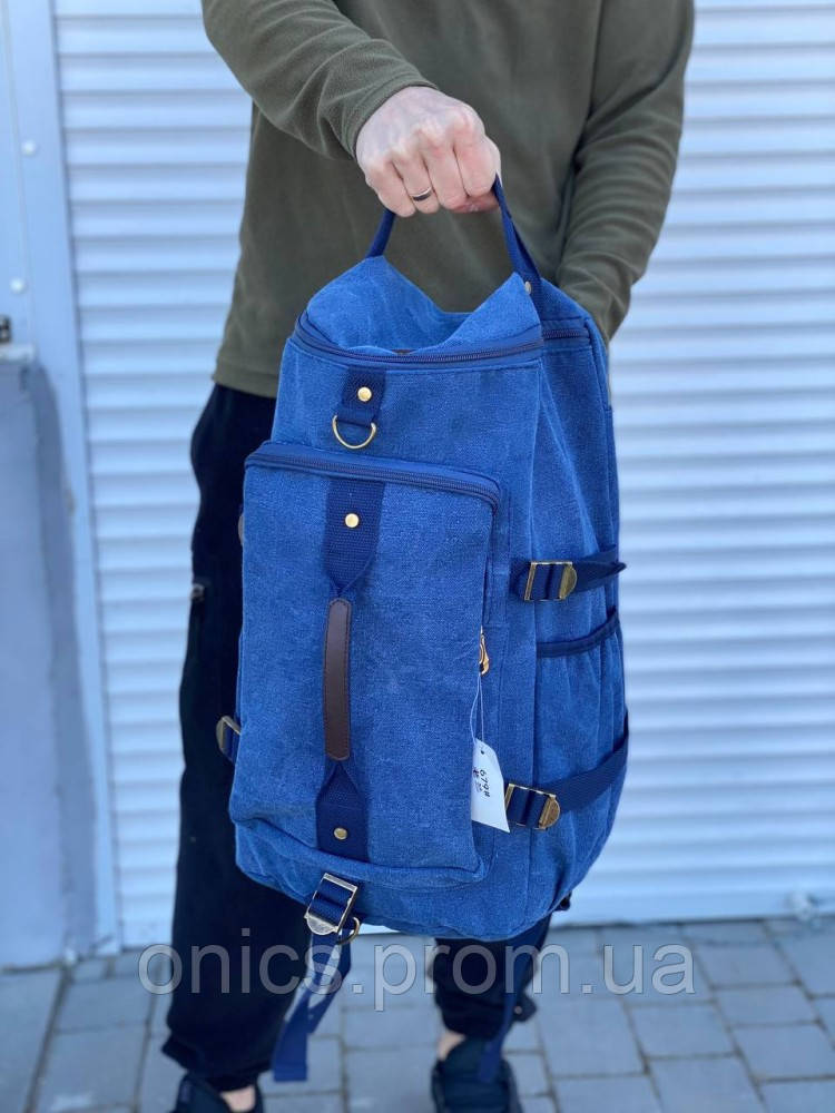 Сумка-рюкзак 111 синя хорошее качество - фото 3 - id-p1973959060