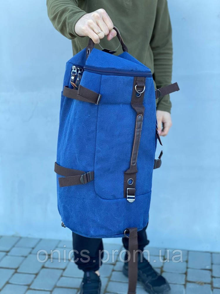Сумка-рюкзак 111 синя хорошее качество - фото 5 - id-p1973959060